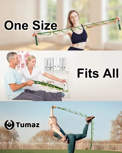 Miniatura 6 de Tumaz Stretching Strap - 10 Loops & Non-Elastic Yoga Strap - Perfect Home Workout Stretch Strap for Physical Therapy, Yoga, Pilates, Flexibility
