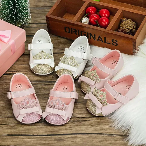 Miniatura 2 de Sawimlgy Zapatos de ballet Mary Jane con lentejuelas para bebé y niña, de piel sintética, para boda, fiesta, princesa, suela de goma, para niños