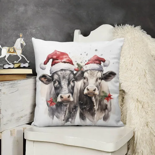 Miniatura 15 de Funda de cojín decorativa para sofá de 22 x 22 pulgadas, diseño de villancicos de Navidad, para sala de estar feliz invierno, para sofá Patrón 4