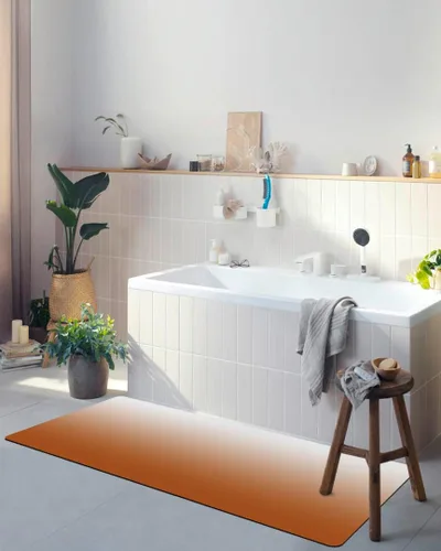 Miniatura 4 de Tapete de baño naranja degradado para bañera, antideslizante, de secado rápido y absorbente, tierra de diatomeas, fregadero, dormitorio, cocina