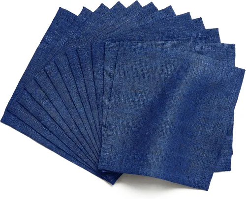 Miniatura 21 de Solino Home Servilletas de cóctel de lino negro Chambray de 6 x 6 pulgadas, servilletas de tela de lino 100% puro, juego de 12 servilletas cuadradas