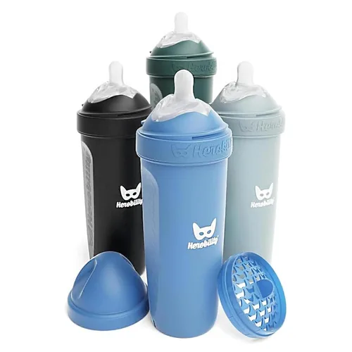 Miniatura 9 de Herobility - Biberones dobles anticólicos para bebé – 240 ml/8.5 fl oz – paquete de 3 – Melocotón A7) Melocotón