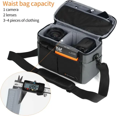 Miniatura 5 de K&F CONCEPT Bolsa de cámara EVA impermeable 2 en 1 mochila para cámara bolsa de hombro 32L gran capacidad con cubierta de lluvia almacenamiento