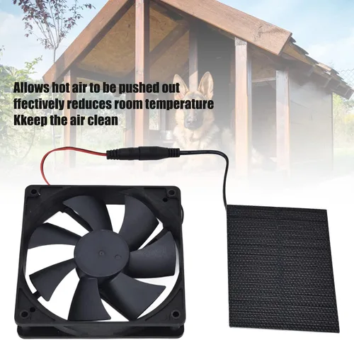 Miniatura 2 de Ventilador solar de 3W 5V para exteriores, ventilador de escape portátil para casa de pollo, invernadero, casas de mascotas