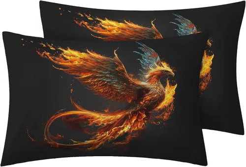 Miniatura 2 de Phoenix Funda de edredón tamaño King Juego de ropa de cama de pájaro de fantasía 3 piezas Funda de edredón con patrón de microfibra suave