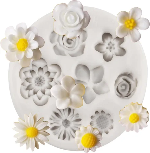Miniatura 19 de Molde de caramelo de silicona rosa Mini flor Fondant moldes de chocolate para decoración de pasteles Decoración de cupcakes Pasta de goma