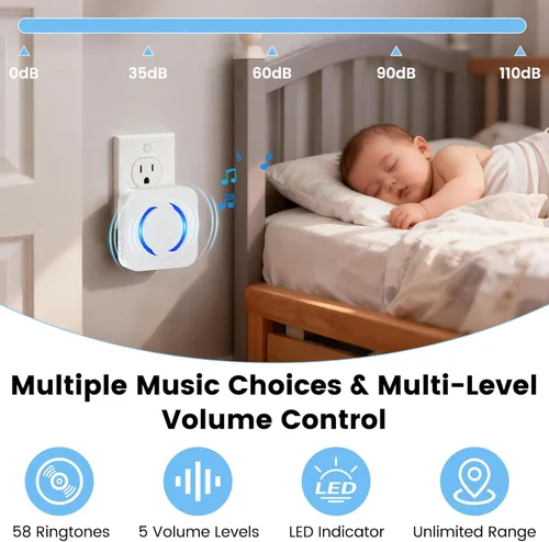Miniatura 4 de Extensor de timbre inalámbrico para Ring Blink Google Nest, amplificador de timbre inteligente Wi-Fi sin necesidad de cableado y sin límites