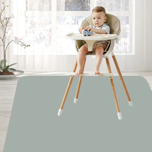 Miniatura 8 de Alfombrilla antideslizante para debajo de la silla alta/Artes y manualidades de CLCROBD, 51" Alfombrilla antideslizante para bebé contra Gris