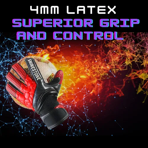 Miniatura 4 de Pro-Level - Guantes de portero de fútbol con protectores de dedos profesionales y palmas de látex premium de 0.157 pulgadas, agarre y protección