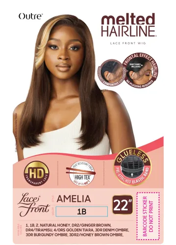 Miniatura 2 de Outre Peluca de encaje frontal - Línea capilar fundida - AMELIA (3DR2/HONEY BROWN OMBRE)