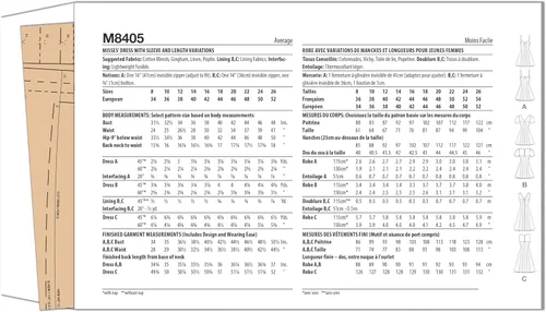 Miniatura 2 de McCall's M8405K5 - Kit de patrón de costura para vestido ajustado y acampanado, código de diseño M8405, tallas 8-10-12-14-16