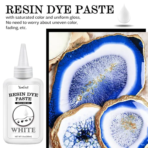 Miniatura 3 de Pasta de pigmento de resina epoxi blanca – Pasta de tinte de resina negra concentrada de 4.5 onzas para arte de bricolaje, joyería UV, mesa de río