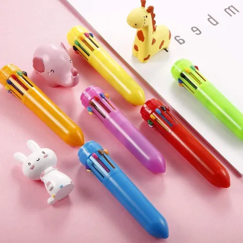 Miniatura 5 de Kaptin Paquete de 36 mini bolígrafos de plástico neón, bolígrafos retráctiles, bolígrafos multicolores, suministros escolares de oficina para niños