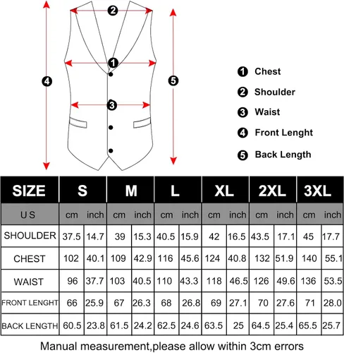 Miniatura 3 de DiBanGu Suit Vest for Men Vest Set with Tie Bowtie Tie Clip Pocket Square Cufflinks 6Pcs Waistcoat