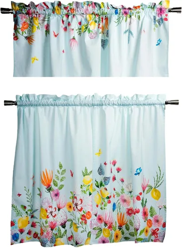 Miniatura 41 de Maison d' Hermine Juego de cortinas de cocina para ventanas, juego de cortinas de cocina 100% algodón, cenefas para el hogar [2 niveles