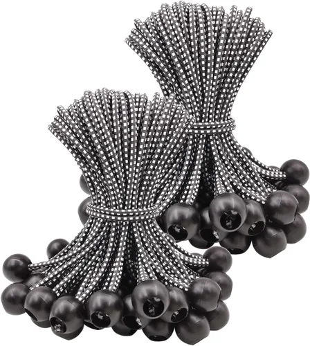 Miniatura 8 de Cuerdas elásticas de bolas de 6 pulgadas, 25 cuerdas elásticas pequeñas con bolas, mini bolas elásticas resistentes al aire libre para lona, toldo