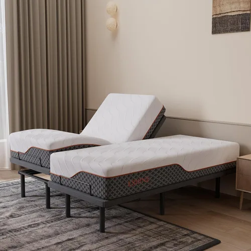 Miniatura 23 de ESHINE Base de cama ajustable + colchón híbrido de 14 pulgadas Twin XL (Suave Medio) - Espuma viscoelástica de gel de lujo, bases de cama