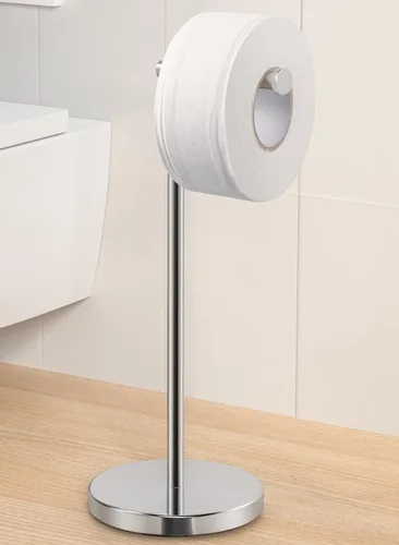 Miniatura 19 de KES Soporte de papel higiénico de 26 pulgadas de alto (versión más grande), soporte de rollo de papel higiénico independiente con base pesada