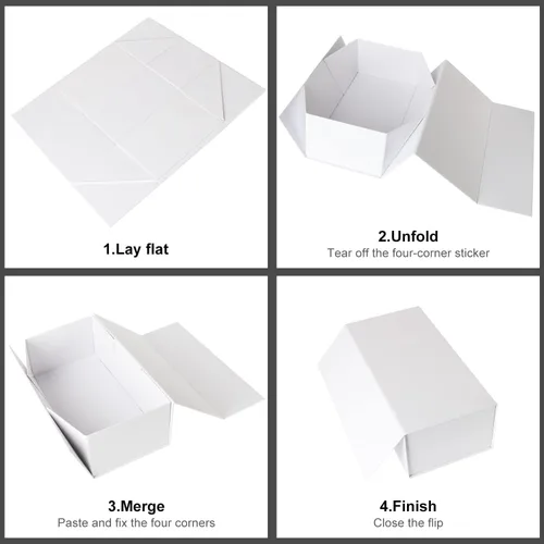 Miniatura 4 de Caja de regalo de 12" x 6" x 4" con tapa de cierre magnético, cajas de regalo para regalos, caja de regalo de dama de honor, bonita caja de regalo