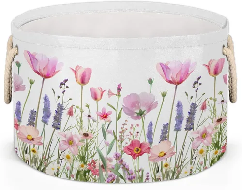 Miniatura 41 de Cesta de almacenamiento redonda grande de béisbol, canasta de almacenamiento circular plegable para béisbol, con asa para niños, manta de juguetes