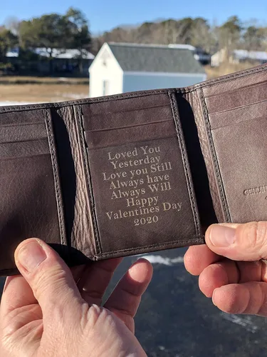 Miniatura 3 de Genuine Leather Tri Fold Personalized Mens Wallet (777)