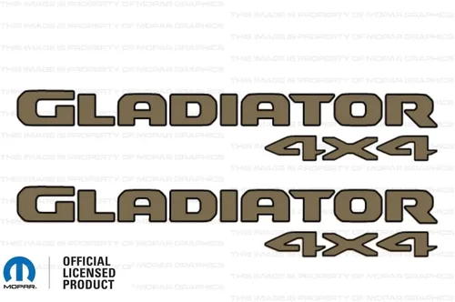 Gladiator - Calcomanías gráficas para cabecera de 4 x 4 para Jeep Wrangler/Gladiator JL/JT (2019-2024) 392 bronce con contorno negro F392BO (juego