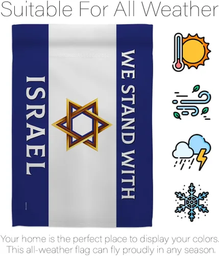 Miniatura 6 de Israel Flag We Stand with Israel American Flags Pack Tapiz Wall Room - Póster al aire libre Bandera de Israelí Campsite Home Banner
