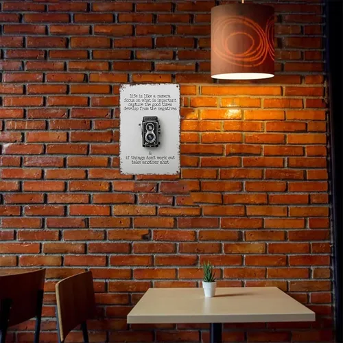 Miniatura 4 de Placa de metal vintage con texto en inglés "Life is like a camara", divertidos carteles de hojalata para hombre, cueva, sótano, pub, granja