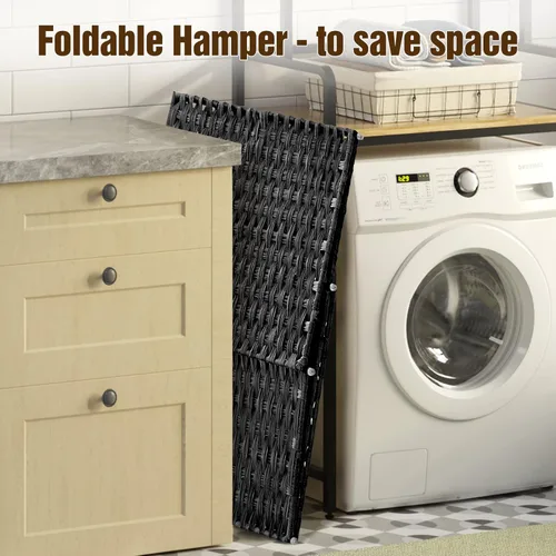 Miniatura 45 de GREENSTELL Cesta para ropa sucia con ruedas y tapa, 130 L, cesta grande de 3 secciones con 2 tipos de bolsas de forro extraíbles, 5 bolsas de malla