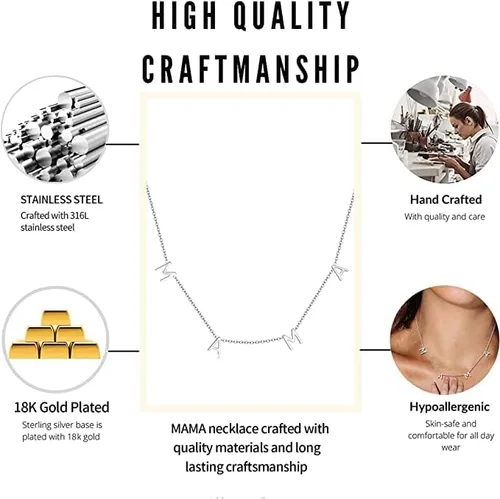 Miniatura 4 de RWQIAN Collar para mamá para mujer Collar con colgante de regalo para nueva mamá, futura mamá, primer día de la madre