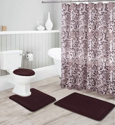 Miniatura 8 de Kids Zone Home Linen - Juego de accesorios de baño de 16 piezas: tapete de ducha antideslizante, tapete de pie de sanitario antideslizante, tapa