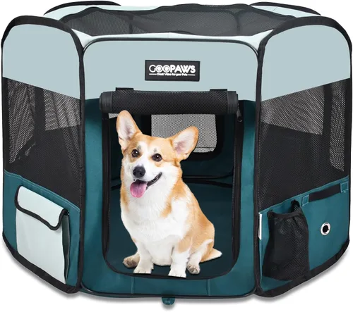 Miniatura 13 de JESPET - Parque de juegos para perros de 36 pulgadas, 45 pulgadas y 61 pulgadas portátil para perros con bolsa de transporte para cachorros, gatos