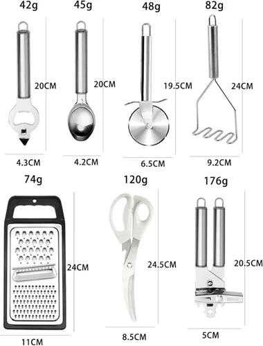 Miniatura 8 de Juego de 34 utensilios de cocina de silicona, resistentes al calor, aptos para lavavajillas, juego de espátulas con mango de acero inoxidable