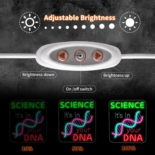 Miniatura 6 de Letrero de neón de DNA Science para decoración de pared, luz LED regulable de 16 x 12 pulgadas con modelo de doble hélice, regalo para profesores