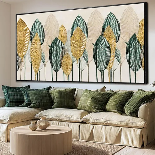 Miniatura 14 de CHUDANHAO Arte de pared abstracto pintado a mano, decoración de pared beige, arte colgante lineal 32"x40", obra de arte grande para decoraciones