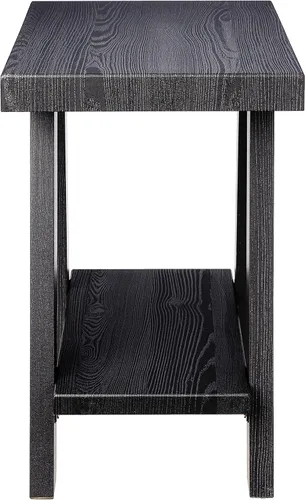 Miniatura 5 de Roundhill Furniture Athens Mesa Auxiliar Contemporánea de Madera con Estante, Negro