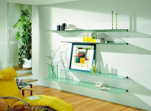 Miniatura 4 de LTL Home Products GL6030CLKIT Wallscapes Glacier Kit de estante de pared de vidrio flotante, 12 x 24 pulgadas, vidrio transparente Cristal