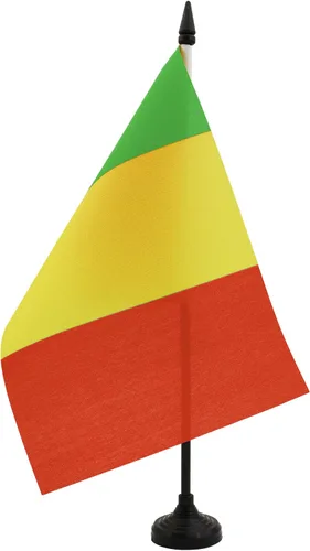 Miniatura 77 de AZ FLAG Sierra Leone Bandera de mesa 5'' x 8'' - Bandera de escritorio de Sierra Leona 21 x 14 cm - Bastón y base de plástico negro