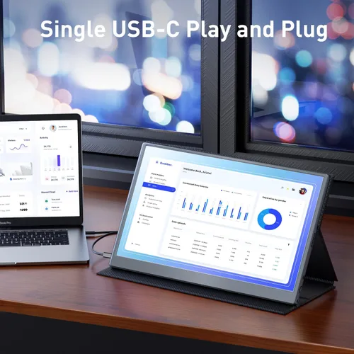 Miniatura 3 de cocopar Monitor portátil de 15.6 pulgadas 1080P 60Hz 60% sRGB IPS Monitor de viaje con USB-C HDMI pantalla portátil para laptop MacBook Surface PC