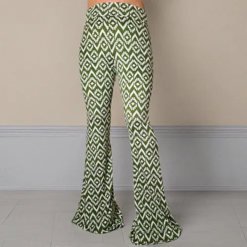 Miniatura 93 de ShopMyTrend - Pantalones de yoga largos con piernas anchas y acampanadas estilo palazzo, con cintura alta, para mujer