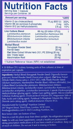 Miniatura 7 de LOVEBUG Postnatal Ingredientes clínicamente estudiados para la producción de leche materna y el reflujo ácido Apoyo mental y emocional Soporte