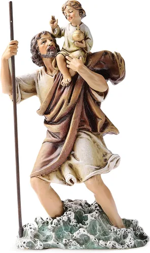 Joseph's Studio por Roman St. Christopher with Christ Child Figure, estatua religiosa de 6.25 pulgadas, colección renacentista, decoración para el