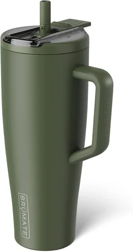 Miniatura 124 de BrüMate Era Flip - Vaso de 30 onzas con tapa con pajilla cubierta 100 % a prueba de fugas, popote higiénico cubierto, botella de agua de acero
