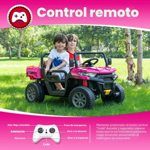 Miniatura 5 de Sopbost Juguetes de paseo de 24 V para niños grandes, camión volquete de 2 plazas con motores de 4 x 75 W, lado a lado, UTV para niños con ruedas