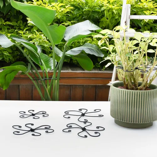 Miniatura 7 de Yohsnor Monstera - Gancho de soporte para plantas, 4.1 x 4.1 pulgadas, 5 unidades, sistema de soporte de tallo ajustable duradero, protección suave