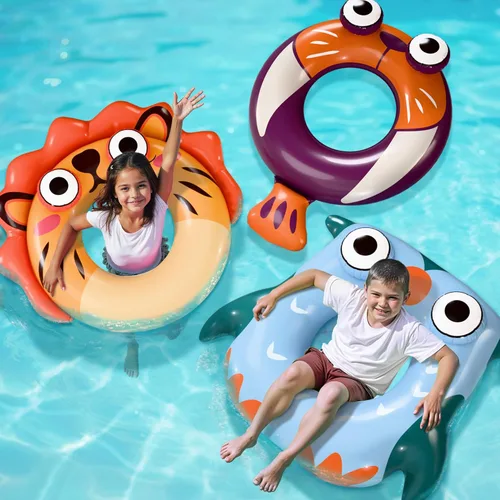 Pool Wave - Flotadores inflables de piscina para niños, flotadores inflables de tubo de natación para niños, juguete flotante de agua al aire libre,