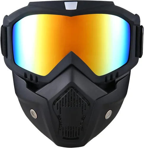 Miniatura 12 de Máscara de Paintball Anti-Vaho, Gafas para Casco de Motocicleta con Máscara Facial Extraíble, Gafas de Motocross Ajustables Transparente