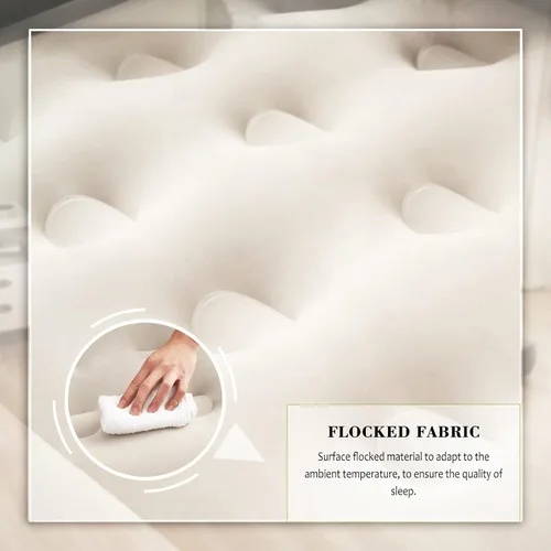 Miniatura 3 de Sofá cama de colchón de aire tamaño individual con cabecera y almohada, cama inflable para exteriores durante la noche