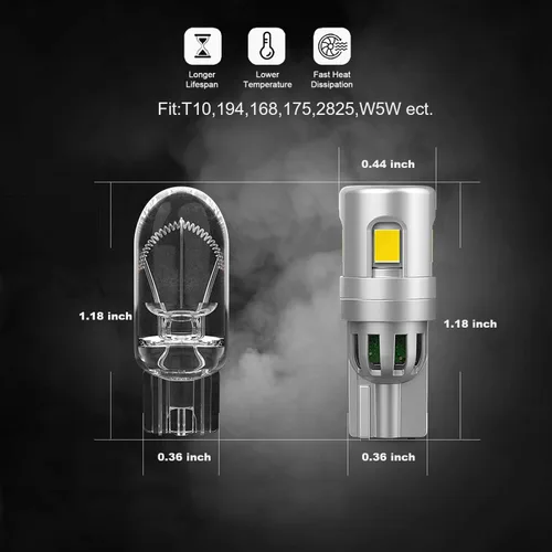 Miniatura 3 de Bombillas LED blancas de alto rendimiento 5GS 1:1 3030-5SMD 194 168 2825 W5W T10 Brgiht White
