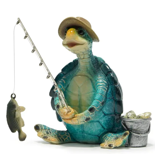 Miniatura 10 de Hodao Figuras de pesca de oso negro, decoración de oso de verano, manualidades para decoración de escritorio de oficina en casa, estatua